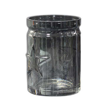 Starfish embossed gray electroplate glass candle holder popular in America Starfish embossed gray electroplate glass candle holder popular in America