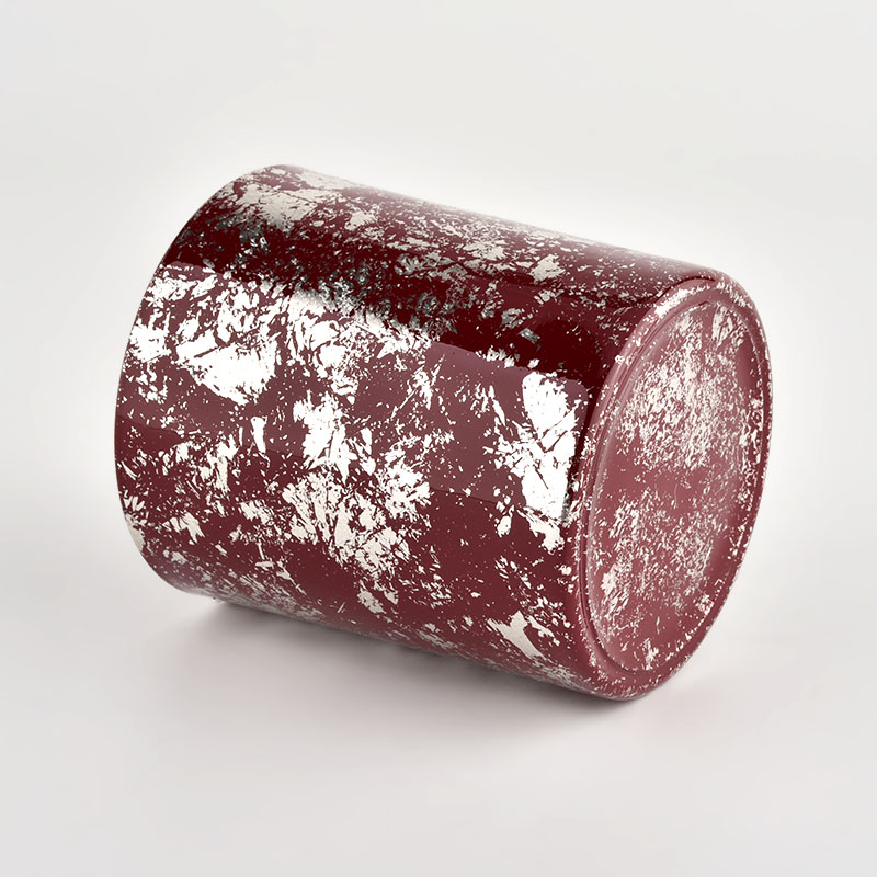 Custom high quality white printing dust and red glass candle jars Custom high quality white printing dust and red glass candle jars