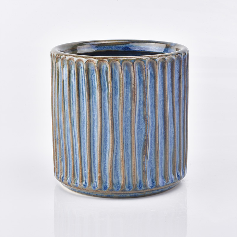 Ceramic stripe candle holder