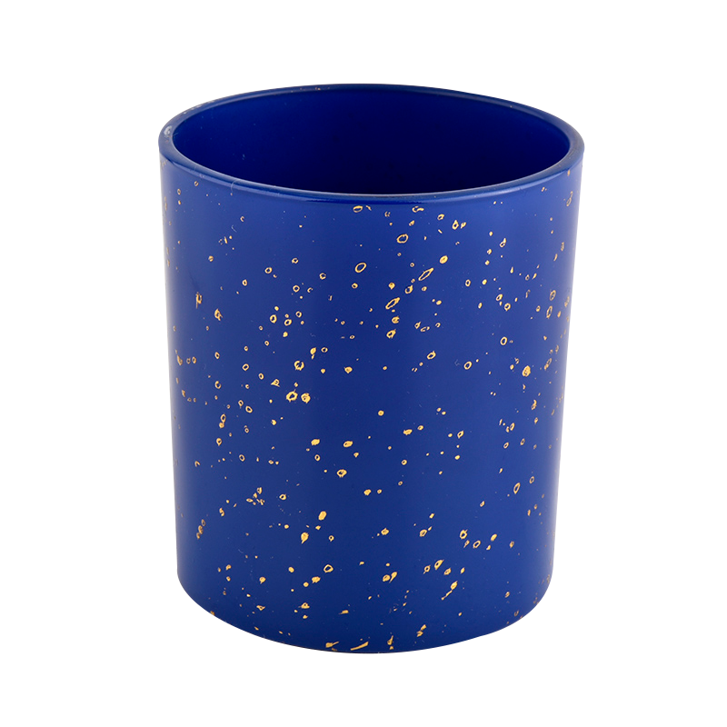 Wholesale empty 290ml golden blue glass candle jar for candle making Wholesale empty 290ml golden blue glass candle jar for candle making