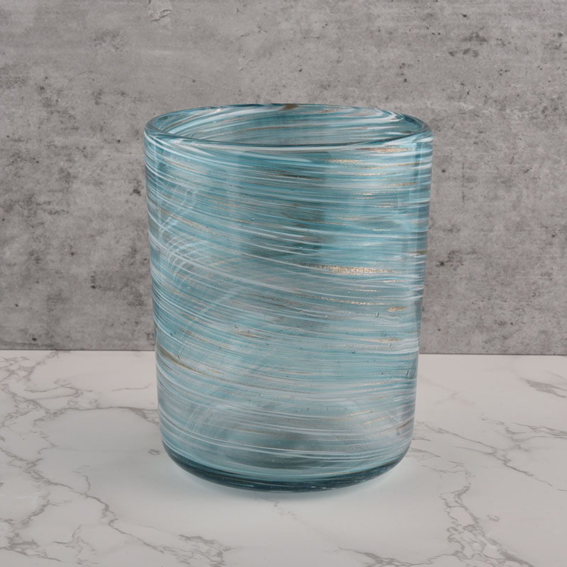 Sunny Glassware blue cylinder glass jars for candle making wholesale