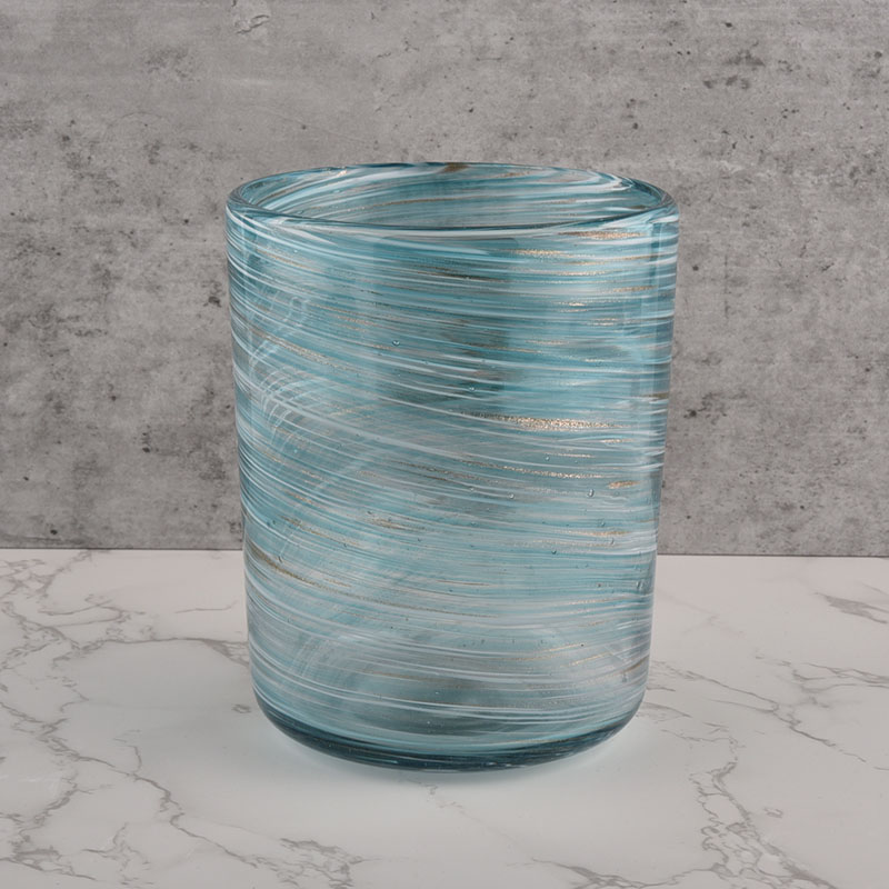 Sunny Glassware blue cylinder glass jars for candle making wholesale Sunny Glassware blue cylinder glass jars for candle making wholesale