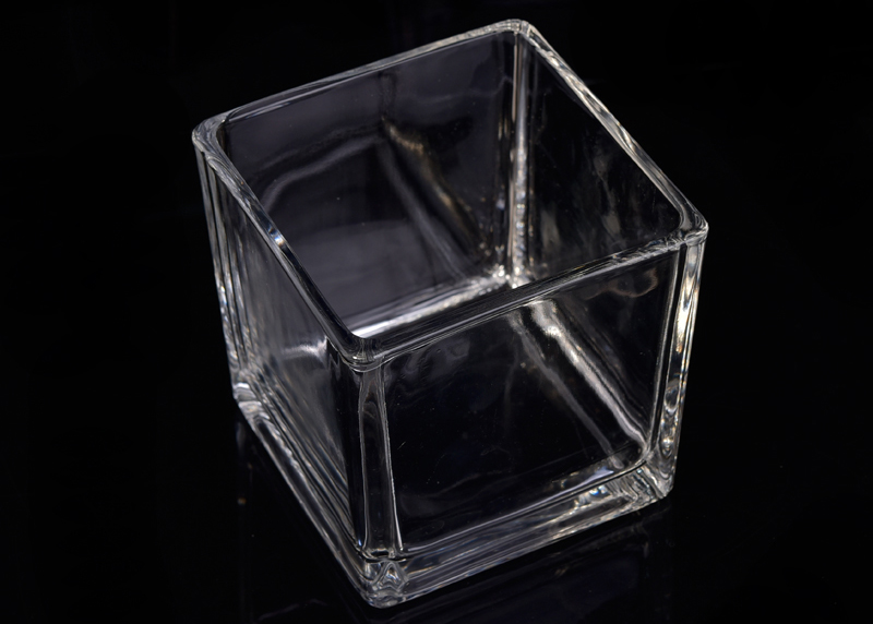 High Capacity Square Glass Candle Jar