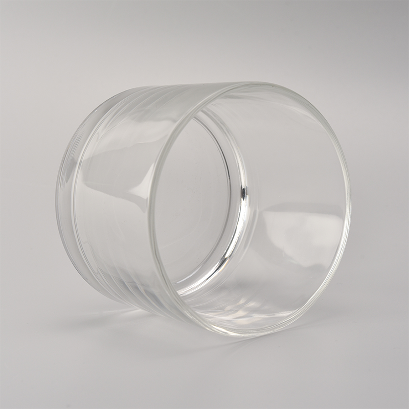 3 wick candle container plain 12oz clear glass candle holder