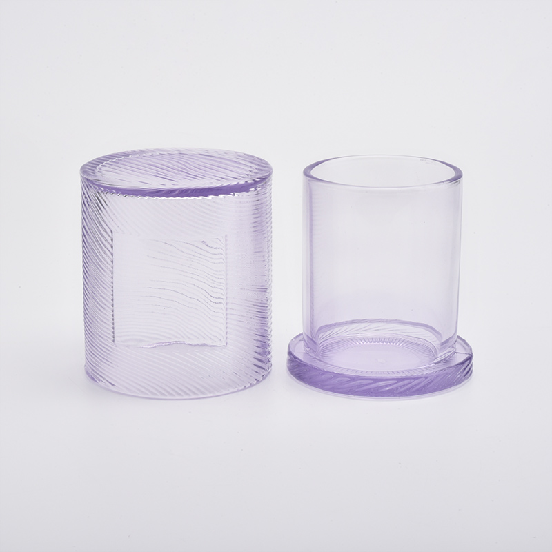 H shape glass candle jars with glass caps