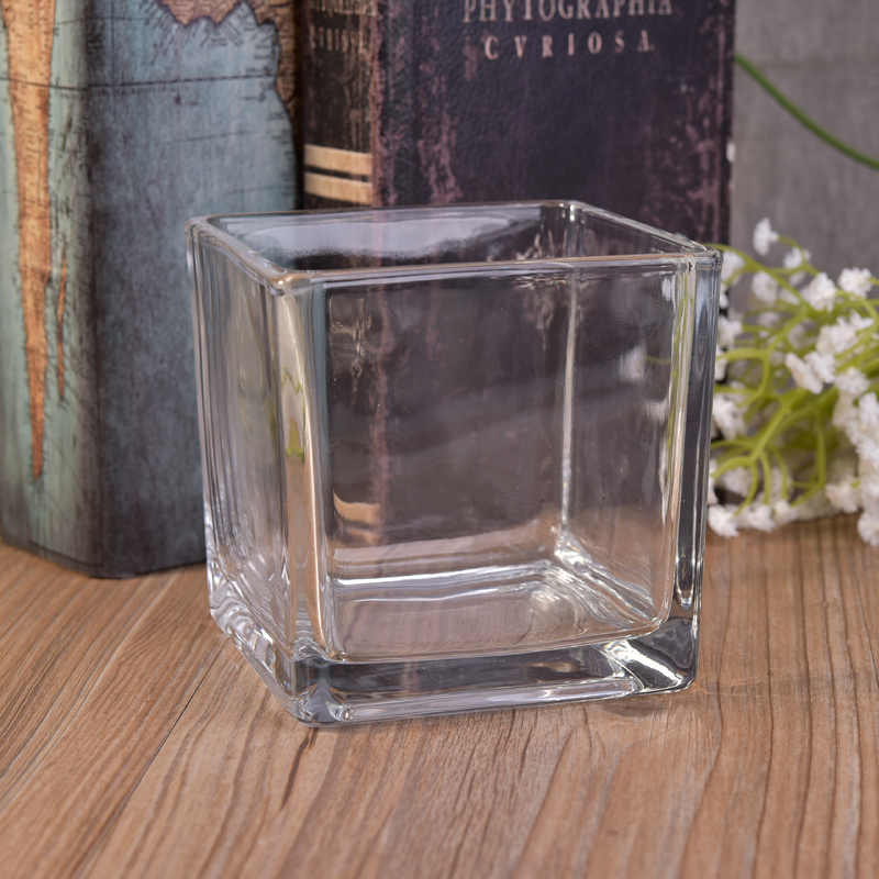 Popular customized square glass candle holders