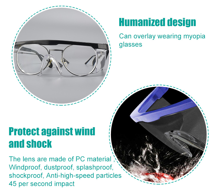 Blue Black Windproof safety goggles outdoor sports protective glasses