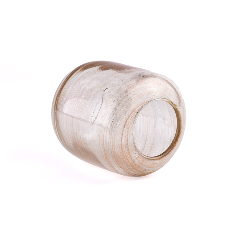 Wholesale unique cylinder glass candle jar with round bottom
