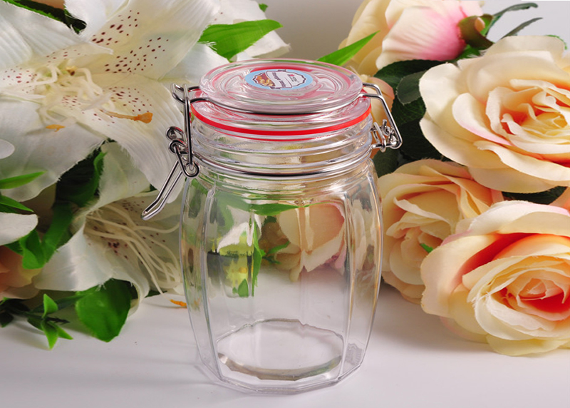 Honey pot sauce can candy jar glass jars with lid Different types of storage jar