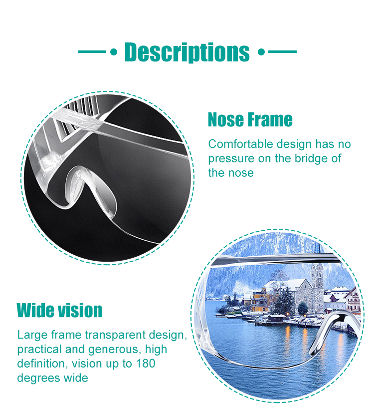 Anti-coronavirus Safety Goggles Transparent Windproof Glasses Anti-coronavirus Safety Goggles Transparent Windproof Glasses