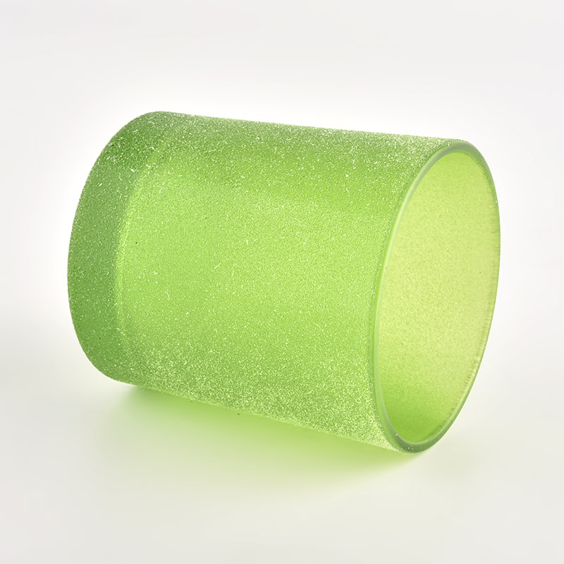 Luxury empty green frosted glass candle jars for making candles wholesale Luxury empty green frosted glass candle jars for making candles wholesale