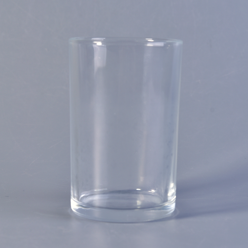 Smooth surface 7oz straight glass candle holders clear