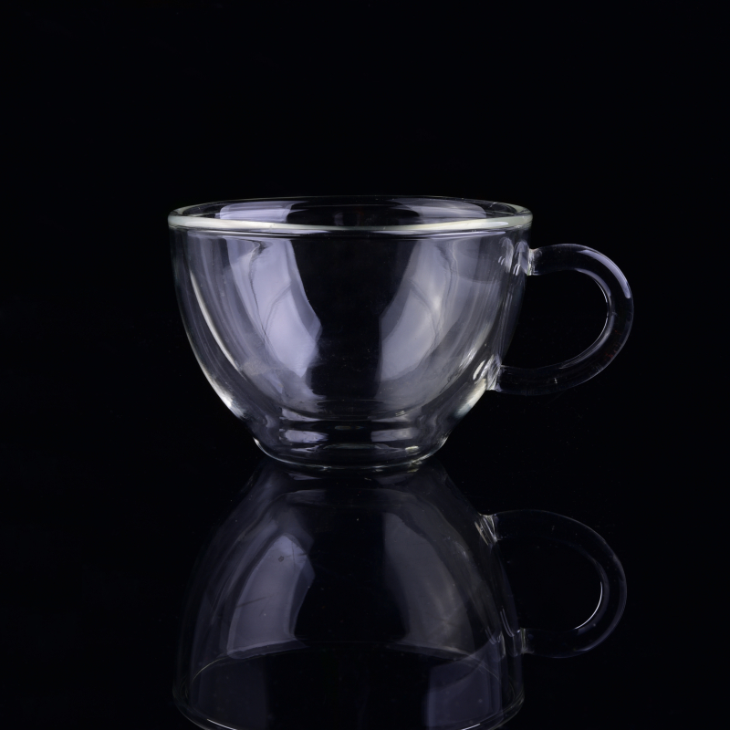 High Quality 150ml Clear double wall glass coffee cup with handle High Quality 150ml Clear double wall glass coffee cup with handle