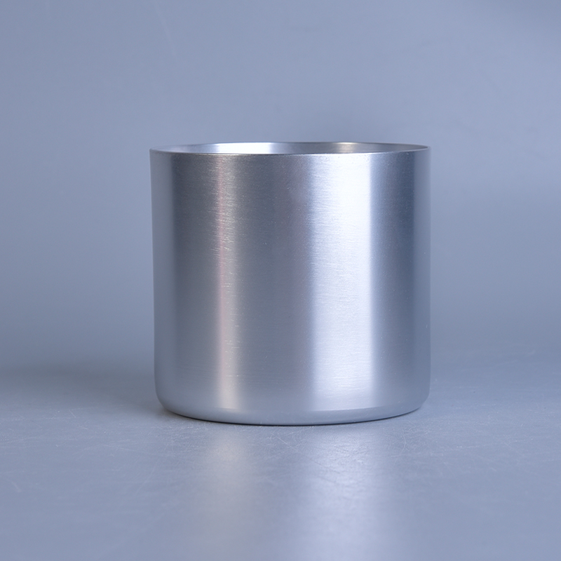 Aluminum Silver Metal Candle Container