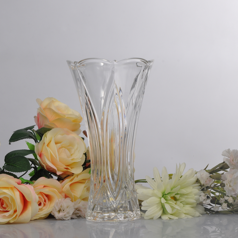 Uniquely shaped clear glass vase wholesales