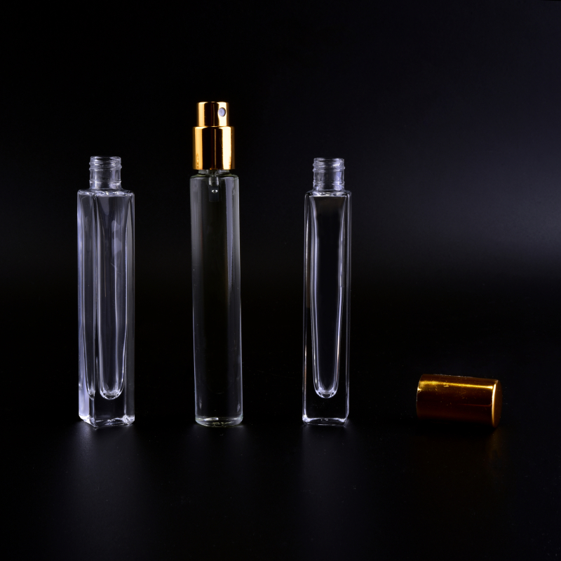 10ml mini glass bottle with pump sprayer and cap