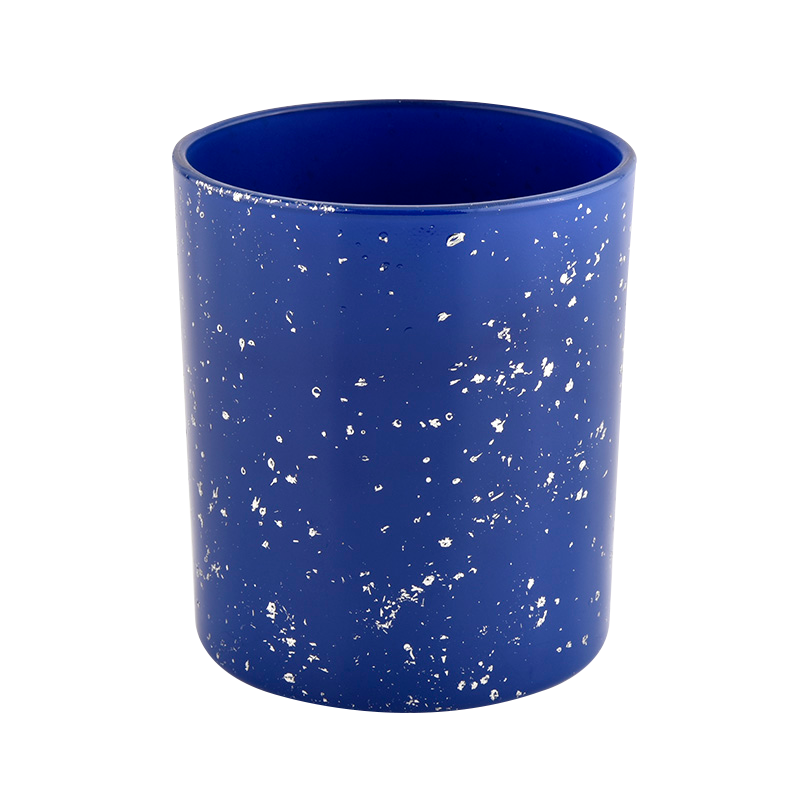 White spots blue luxury empty candle Jars wholesale