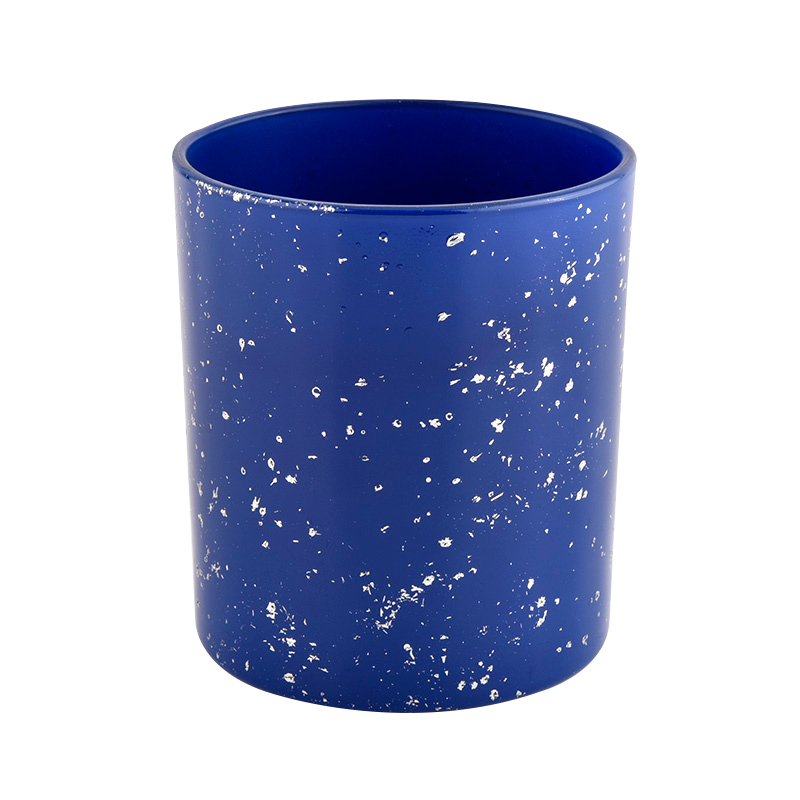 White spots blue luxury empty candle Jars wholesale White spots blue luxury empty candle Jars wholesale
