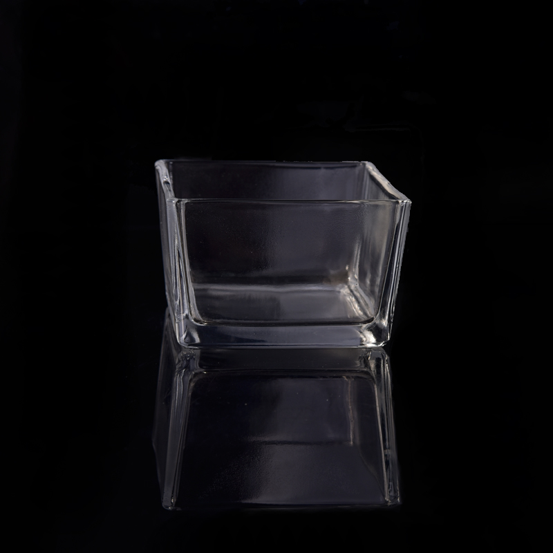 Square large size glass candle jar Square large size glass candle jar