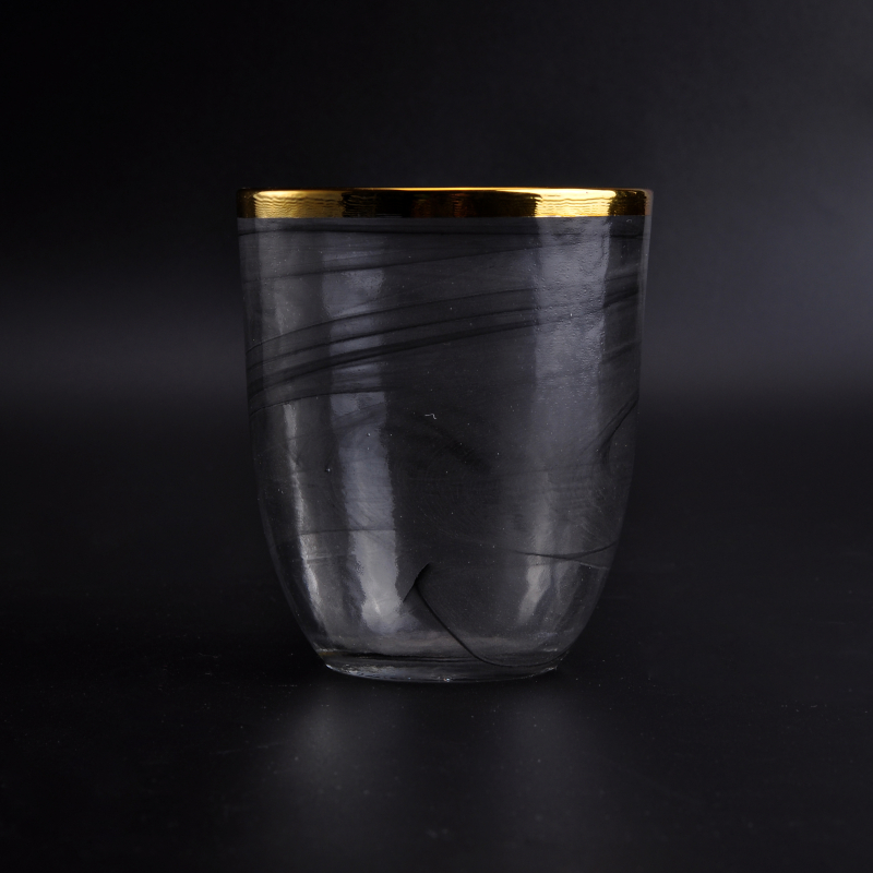 Glass candle holder with black cloud dust effect
Cloud dust effect white glass candle holder
