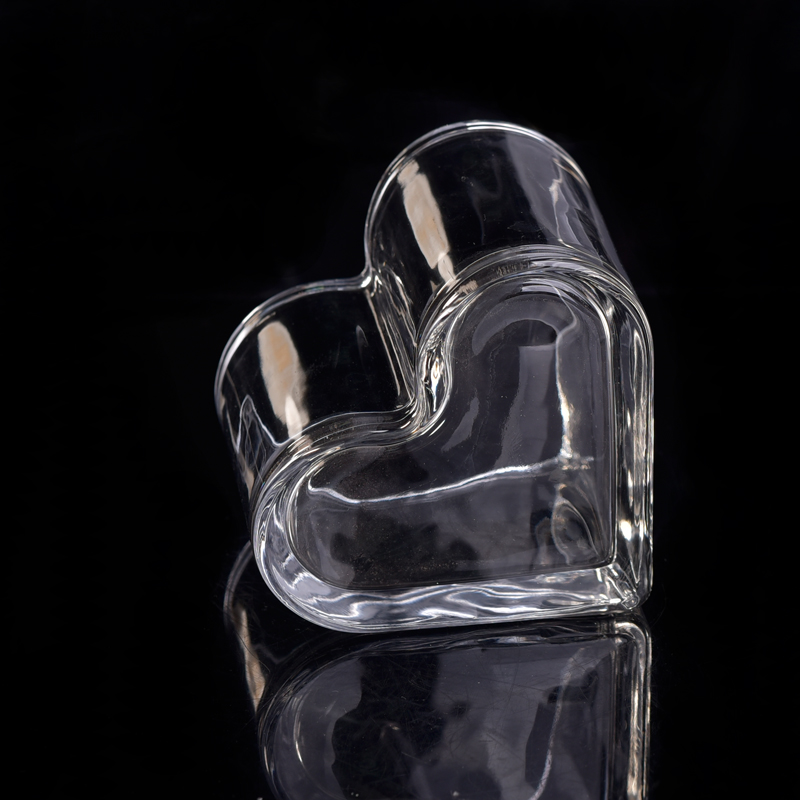 heart shape glass candle holder