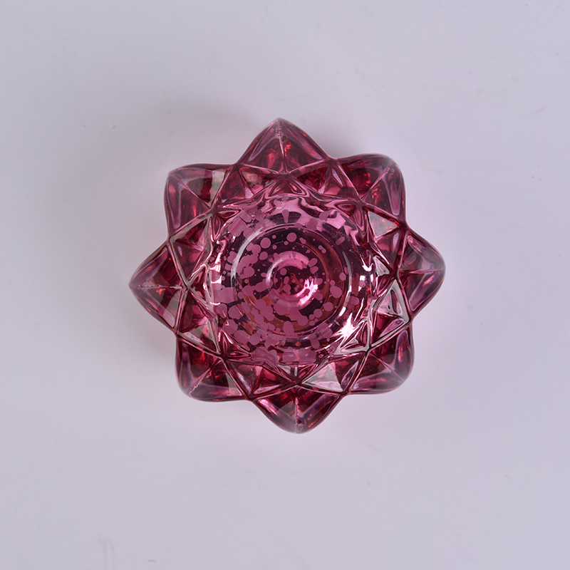 Pink flower shaped candle holder