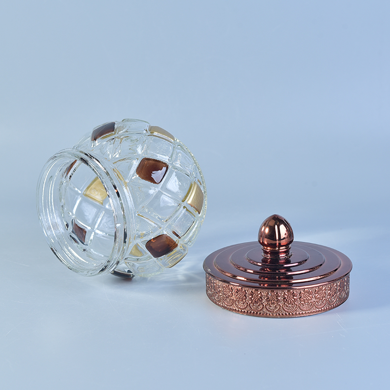 530ml  glass storage jar with copper lid