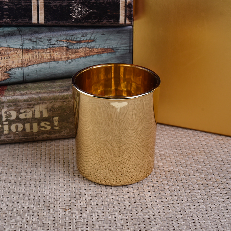 8oz 10oz 12oz Gold Cylinder Glass Candle Holders