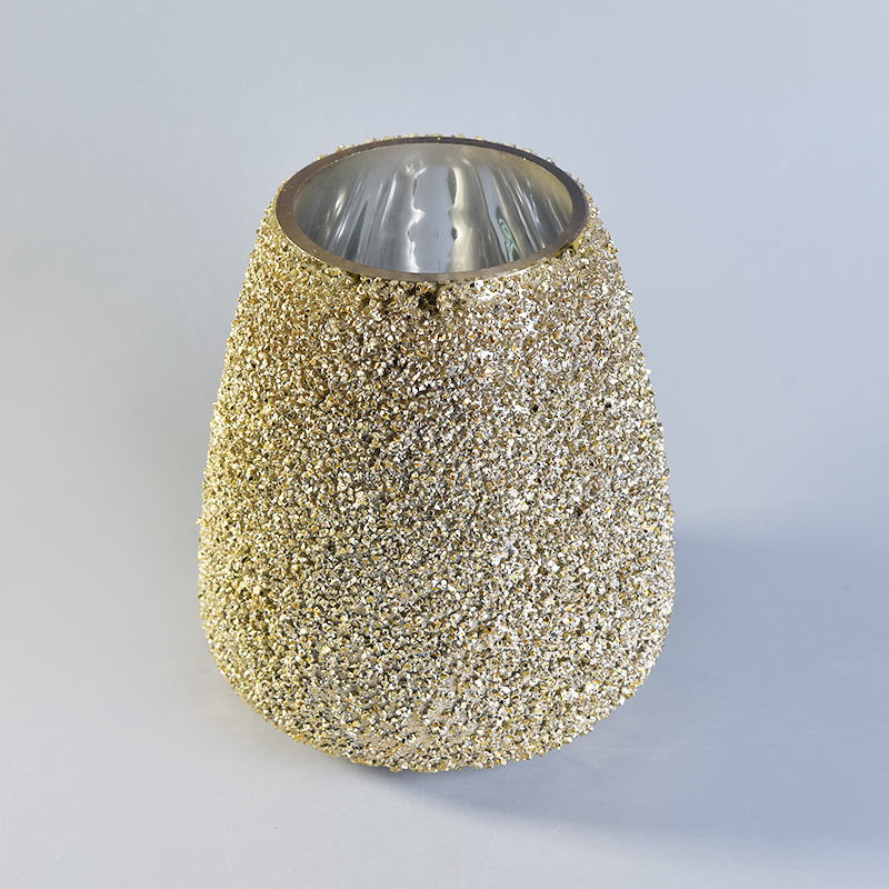 Gold diamond small mouth glass candle jars Gold diamond small mouth glass candle jars