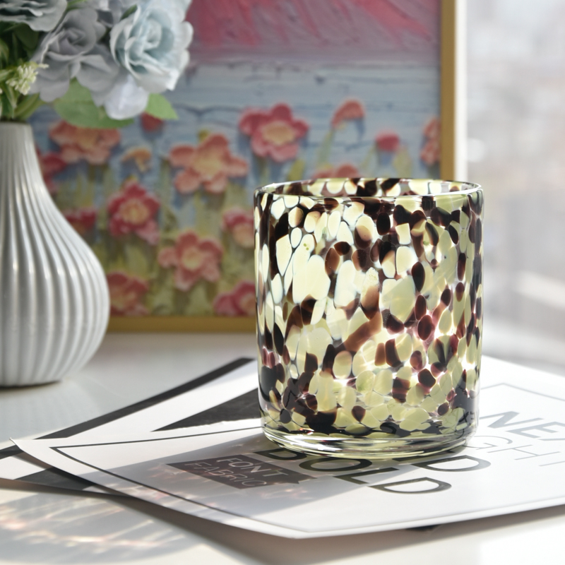 18oz glass candle jar with coloring material candle vessel