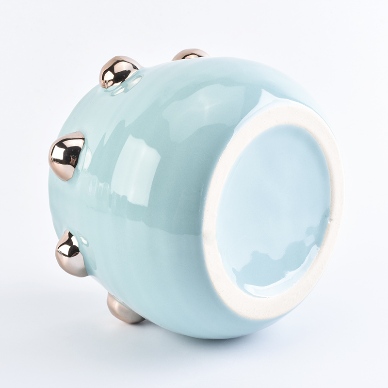 Cute ceramic candle jar blue color glossy surface finish
Cute ceramic candle jar blue color glossy surface finish