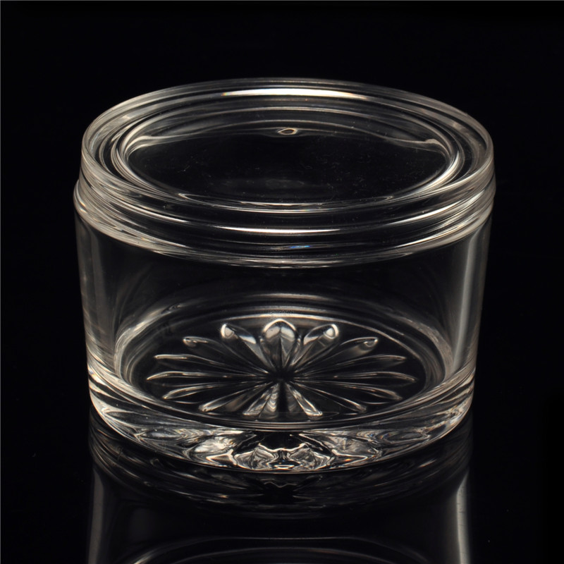 Crystal clear glass votive candle holders jar with lid wholesale Crystal clear glass votive candle holders jar with lid wholesale