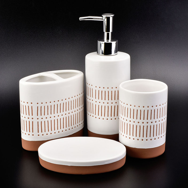 Modern bathroom accessory set white color