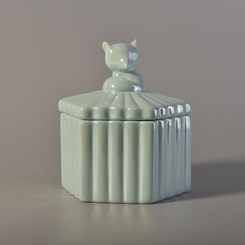 light blue ceramic candle holder with lid light blue ceramic candle holder with lid