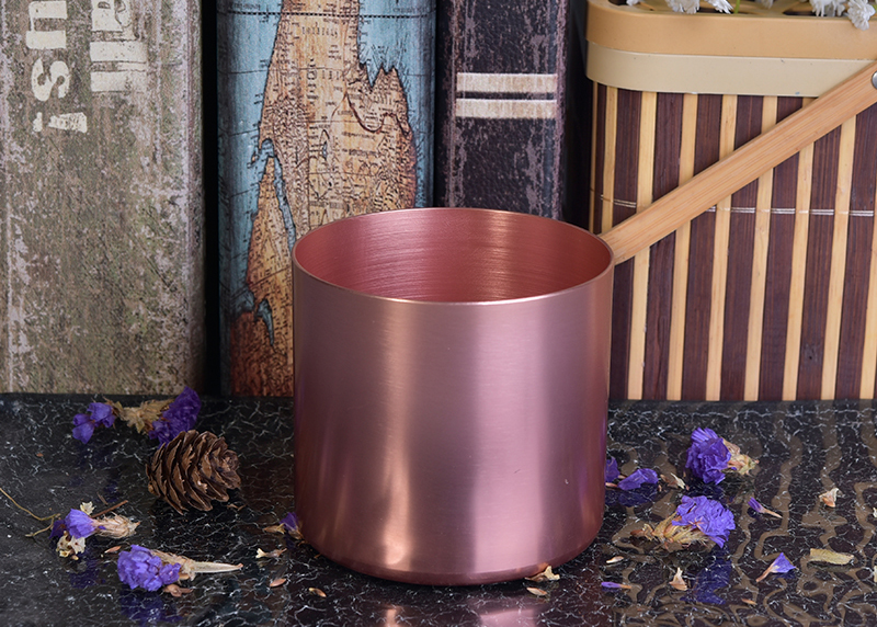 Popular fancy rose gold aluminium candle jars in cheap price