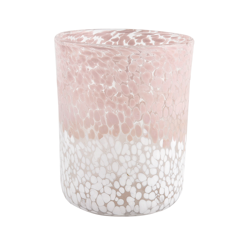 Sunny Glassware color mixed speckled cylindrical glass container luxury candle jars wholesale Sunny Glassware color mixed speckled cylindrical glass container luxury candle jars wholesale