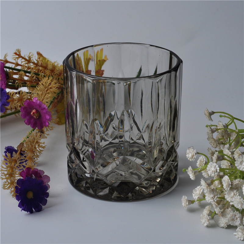 Diamond embossed bottom home decoration high quality glass candle holder Diamond embossed bottom home decoration high quality glass candle holder