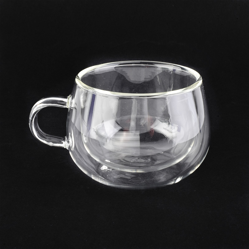 Household high borosilicate  small double wall glass tea cups