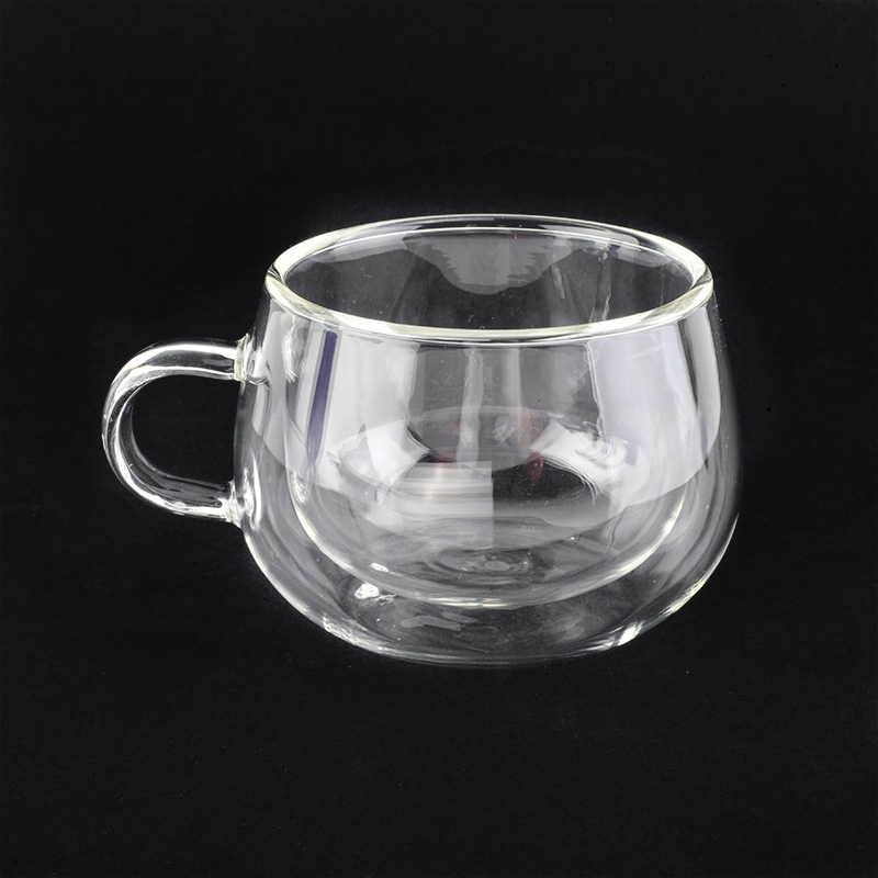 Household high borosilicate small double wall glass tea cups Household high borosilicate small double wall glass tea cups
