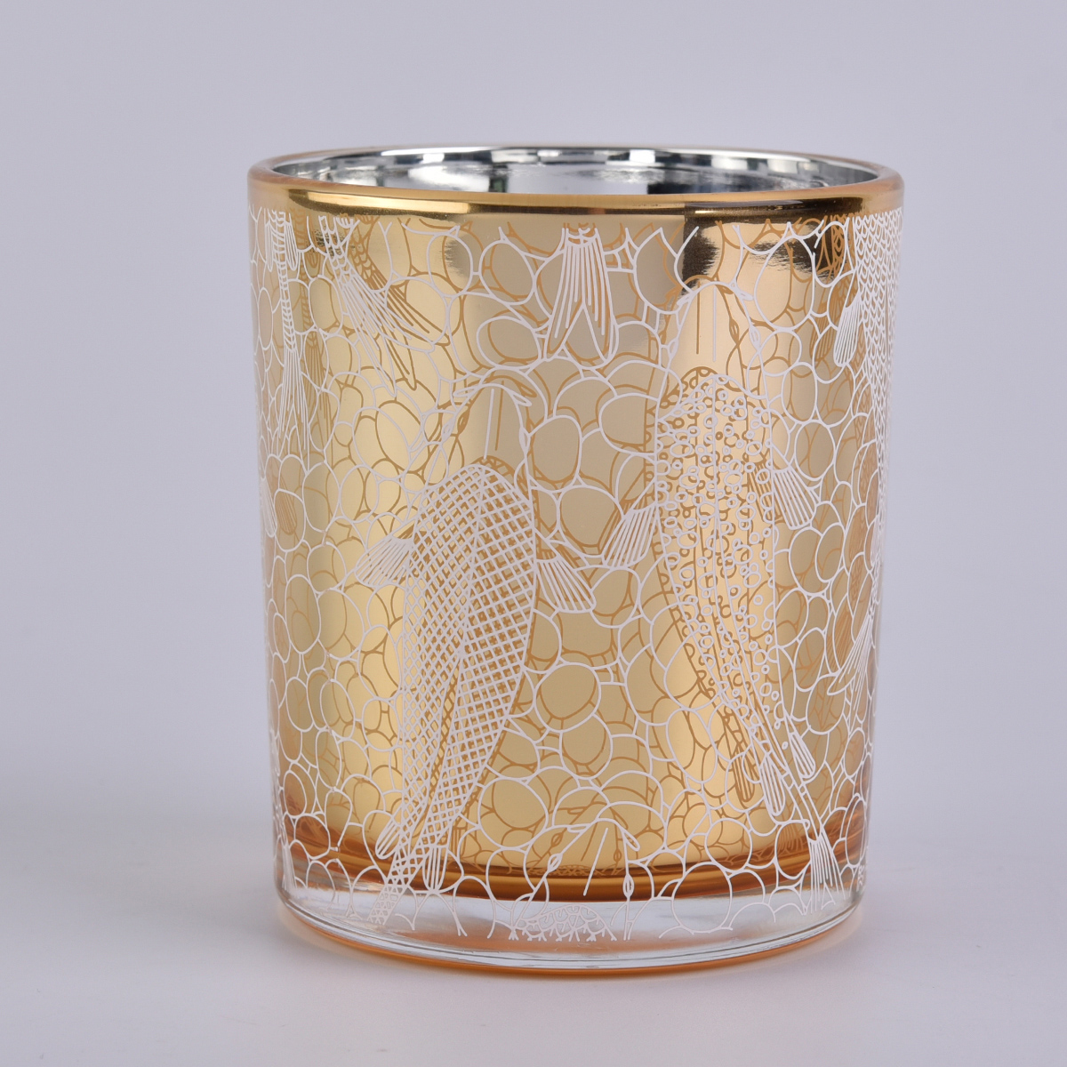 Gold Spray Silver Electroplating Glass Candle Jars