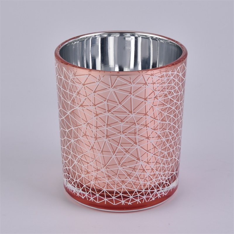 12oz Rose Gold  Glass Candle Holders Home Decoration Pieces