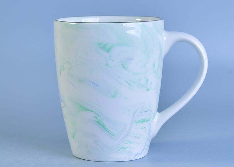 Marbled texture natural style ceramic mug milk cup green Marbled texture natural style ceramic mug milk cup green