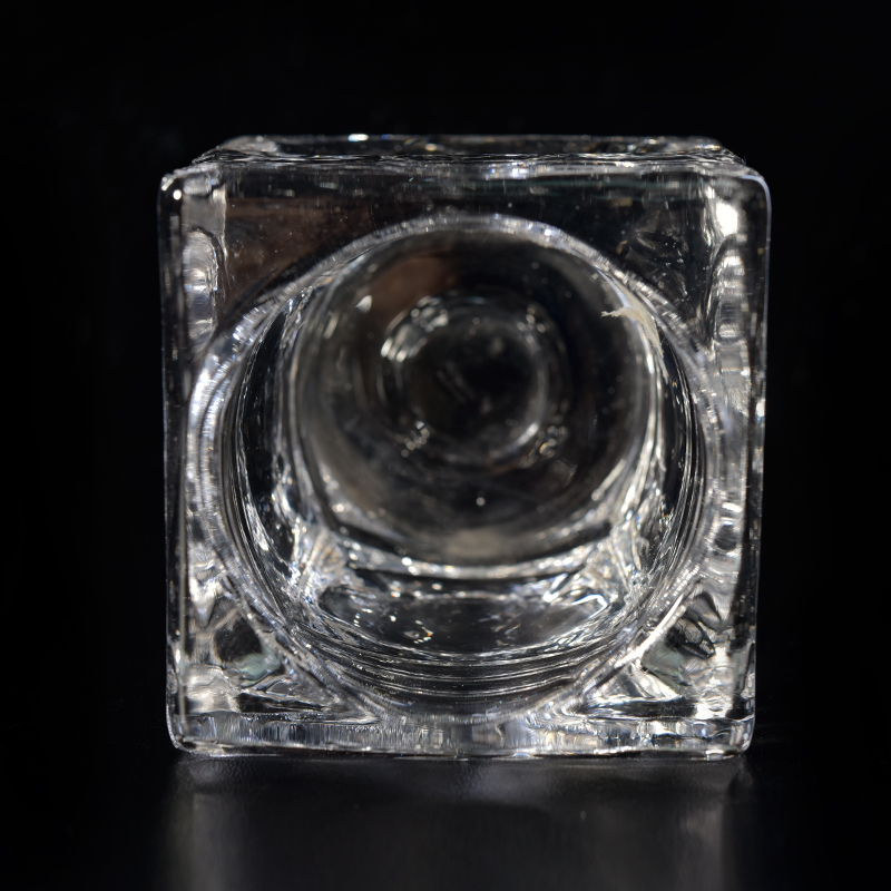 Square glass candle holders