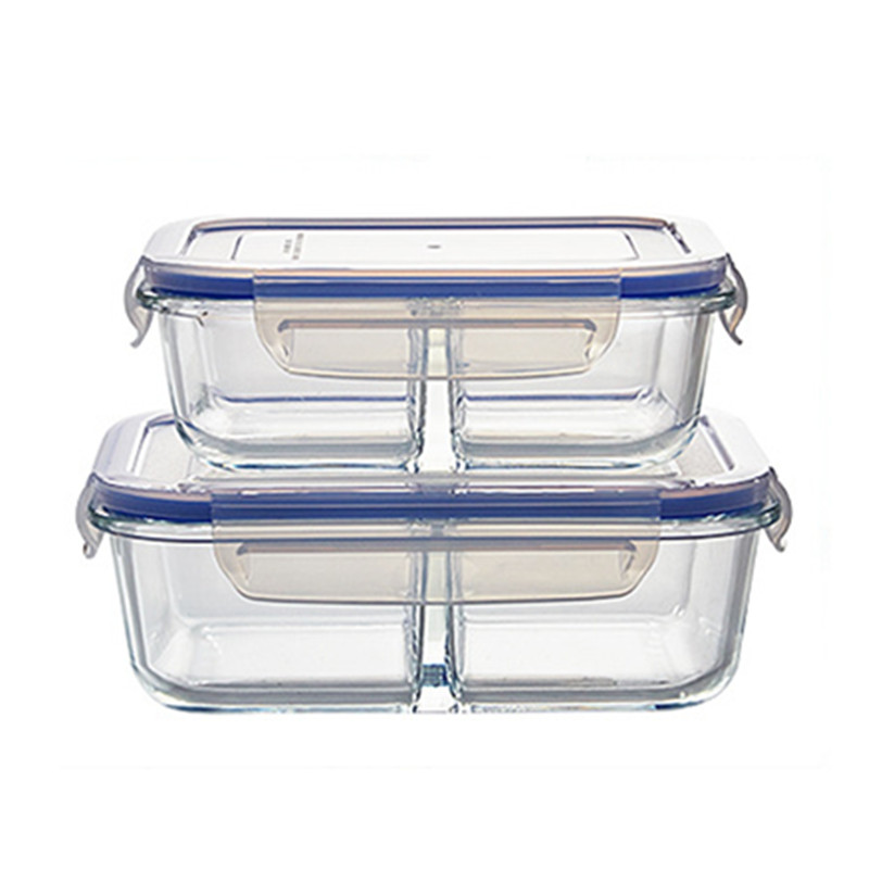 Stock Goods Separate Divider Glass Bowl with Lid