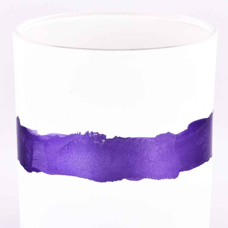 Luxury matte white hand-painted purple candle glass jars