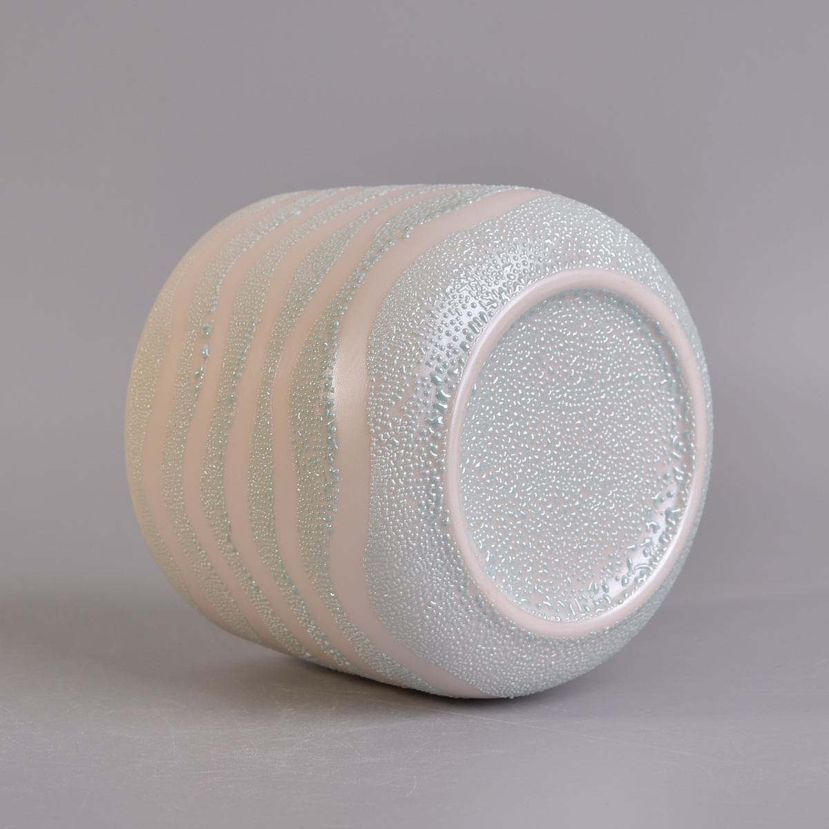 439ml pearly lustre water ripple ceramic candle jar flowerpot