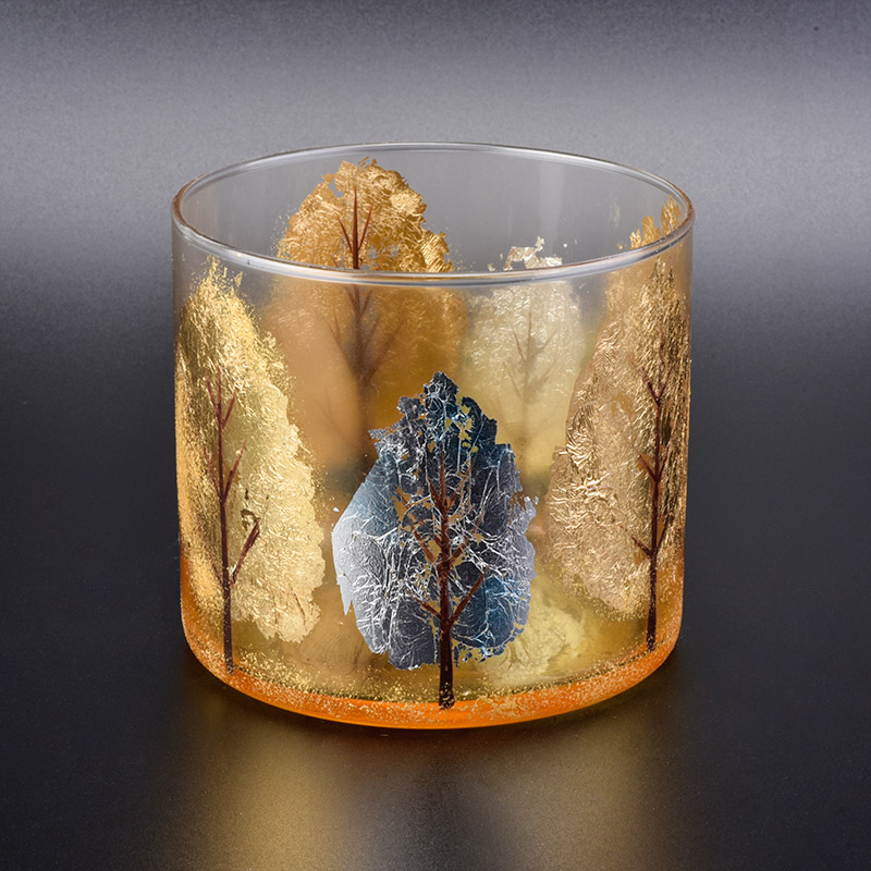 Beautiful Hand painting glass candle holder