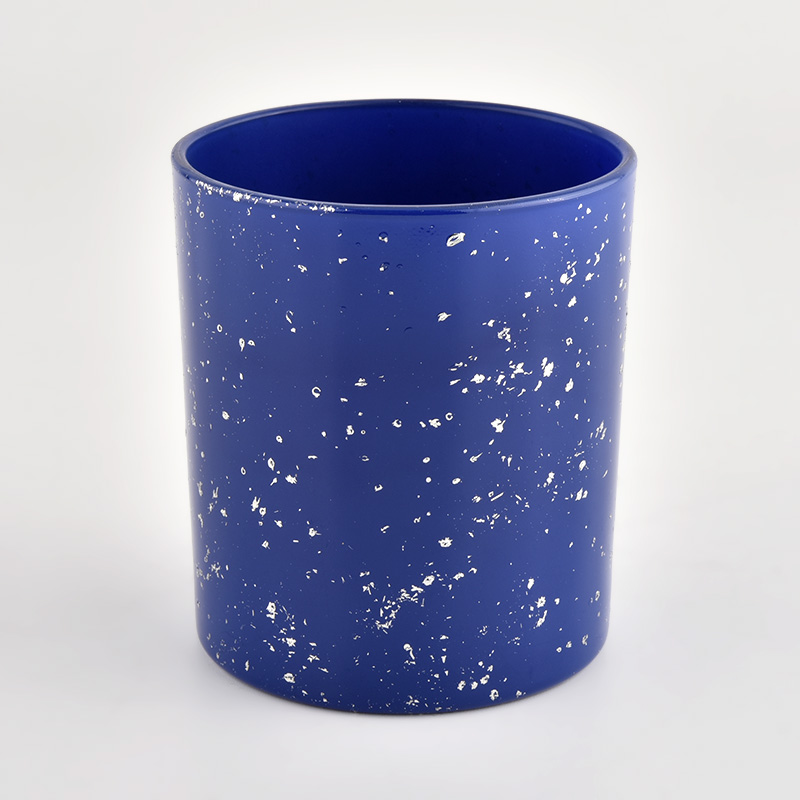 White spots blue luxury empty candle Jars wholesale