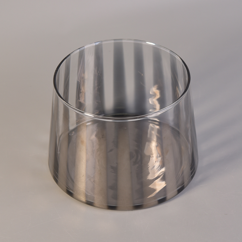 glass containers for candles with silver color