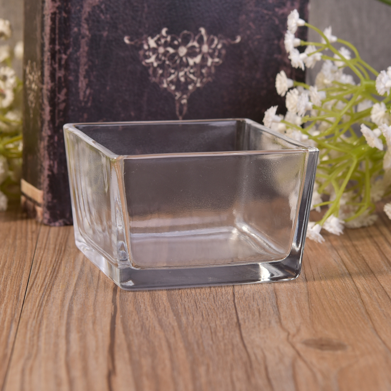 Square large size glass candle jar Square large size glass candle jar